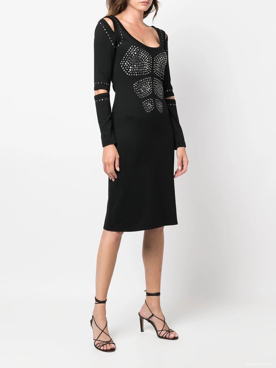 Affordable fitted 2010 studded dress Women Versace cut-out 0823